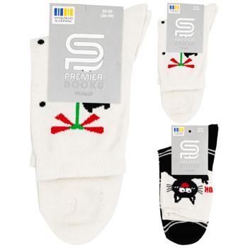 Шкарпетки Premier Socks жіночі класичні Чорні коти р.23-25 в асортименті