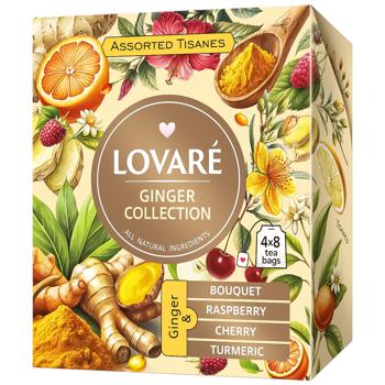 Чай травяной Lovare Assorted Tisanes Ginger Collection 1,5г х 32шт - купить, цены на ULTRAMARKET - фото 1