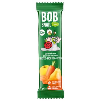 Снек фруктово-овощной Bob Snail Baby яблоко-морковь-груша 17г