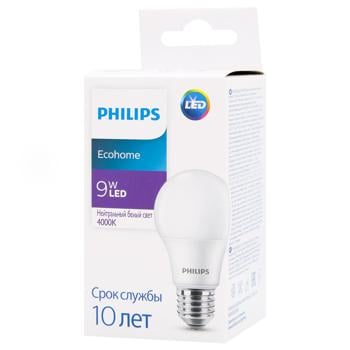 Лампа Philips Ecohome светодиодная LED 9W E27 4000К - купить, цены на МегаМаркет - фото 1