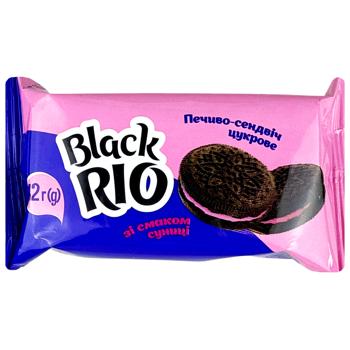 Печенье Українська Зірка Black Rio со вкусом земляники 42г - купить, цены на КОСМОС - фото 1