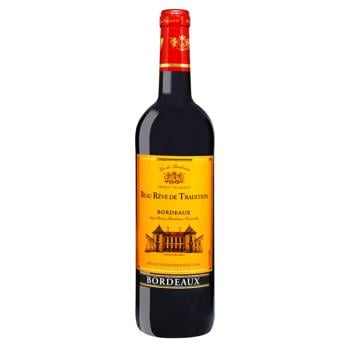 Beau Reve de Tradition Rouge Sec Bordeaux red dry wine 12.5% 0.75l - buy, prices for NOVUS - photo 1