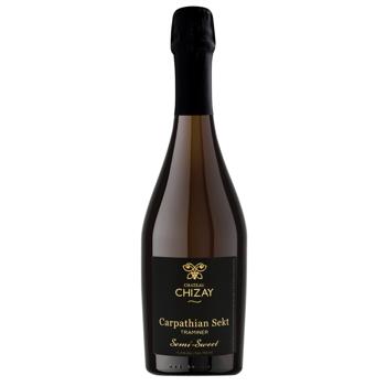 Вино игристое Chateau Chizay Carpathian Sekt Traminer белое полусладкое 11% 0,75л - купить, цены на Эпицентр FOOD - фото 1