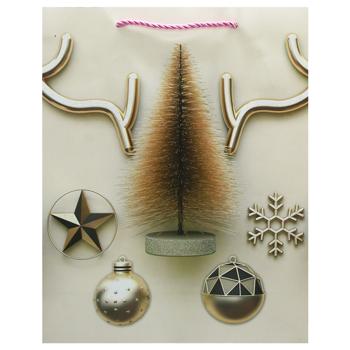 Пакет паперовий Angel Gifts Новорічний 26*32*10см - купити, ціни на МегаМаркет - фото 2