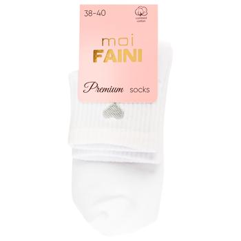 Шкарпетки Moi Faini Сердечко жіночі білі розмір 38-40 Шкарпетки Moi Faini Сердечко жіночі білі розмір 38-40 - купити, ціни на - фото 1
