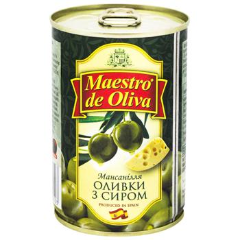 Maestro de Oliva Green Olives with cheese 300ml - buy, prices for Ideal - photo 1