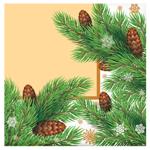 Silken Christmas Tree Branch with Cones 3-Ply Table Napkins 33*33cm 18pcs