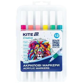 Маркеры акриловые Kite Creative K-1156 12шт - купить, цены на КОСМОС - фото 1