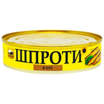 Шпроти Аквамир в олії 160г - купити, ціни на КОСМОС - фото 1