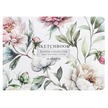 Bourgeois Peonies Sketchbook Clean Sheets А5 24 sheets - buy, prices for NOVUS - photo 1