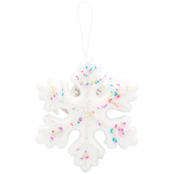 White Snowflake Decoration with Beaded Ribbon 15cm - buy, prices for MegaMarket - photo 1