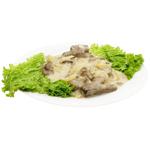 Беф-Строганов из говяжьей печени в сливках