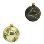 Koopman Dark Christmas Ball with Flowers 10cm in Assortment