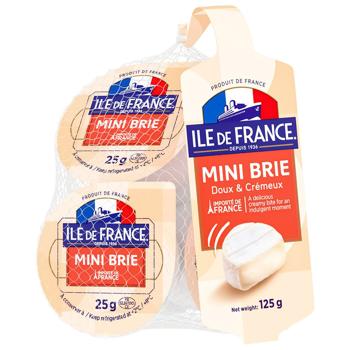 Ile de France Mini Brie Soft Cheese 50% 5x25g - buy, prices for COSMOS - photo 1