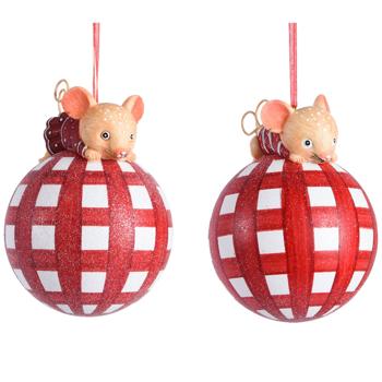 Decoris Mouse Glass Christmas Tree Ball 8cm in assortment - buy, prices for - photo 2