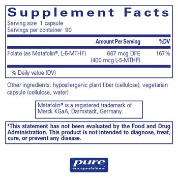Folate Pure encapsulations 90pcs Usa - buy, prices for Biotus - photo 2