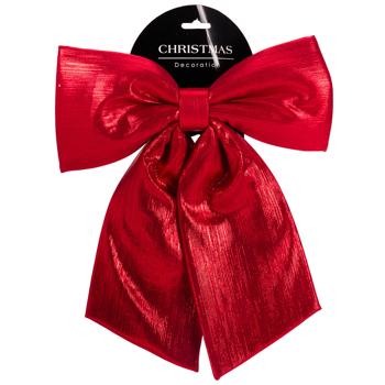 Wide Red Bow Christmas Tree Decoration 28x34x2.5cm