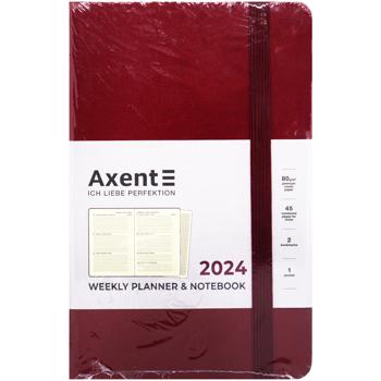 Ежедневник Axent Partner Strong датированный винный 2024 А5