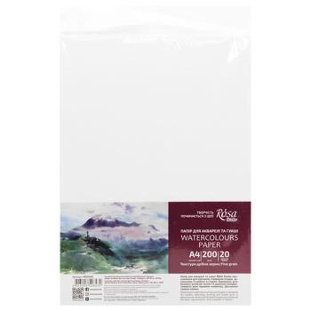 Rosa Studio Fine Grain Watercolor Paper A4 20 Sheets - buy, prices for MegaMarket - photo 1