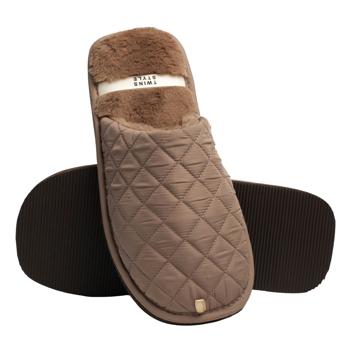 Twins HS-LUX Men's Quilted Slippers s.44-45 Brown