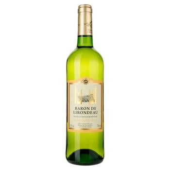 Baron de Lirodeau Semisweet White Wine 10.5% 0.75l - buy, prices for COSMOS - photo 1