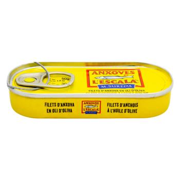 Анчоус філе Anxoves De L'escala в оливковій олії 50г - купити, ціни на Таврія В - фото 1