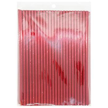 Соломинки для напитков бумажные красные 19,7см 100шт - купить, цены на Таврия В - фото 1