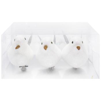 Украшения ёлочные Птицы белые 3шт 13*11.5*5,5см - купить, цены на - фото 2