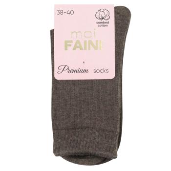 Moi Faini Ribbed Women's Socks s.38-40 Brown