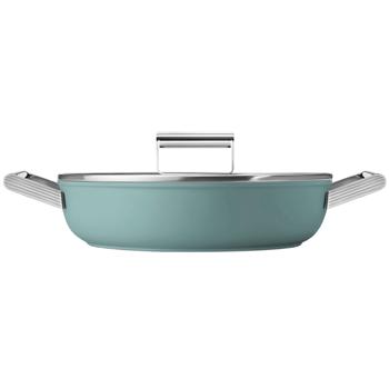 Smeg 50x Matte Emerald Green Frying Pan with Two Handles and Lid 28cm - buy, prices for WINETIME - photo 2