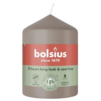 Свеча Bolsius серая 80/58 - купить, цены на КОСМОС - фото 1