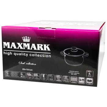 Кастрюля Maxmark с крышкой 22см 4л