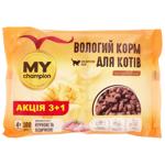 My Champion Chunks in Chicken and Turkey Sauce Wet Food for Adult Cats 100g x 4pcs