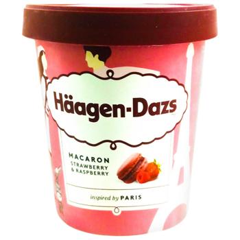 Морозиво Haagen-Dazs Полуниця та малина зі шматочками макарун 420мл