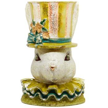 Кашпо Bona Di Кролик в цилиндре с золотой поталью 19х18х29,5см - купить, цены на WINETIME - фото 1