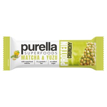 Батончик протеиновый Purella Superfoods Crunchy Matcha & Yuzu 45г