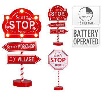 Christmas LED Santa Stop Sign 20x10x40cm - buy, prices for METRO - photo 1