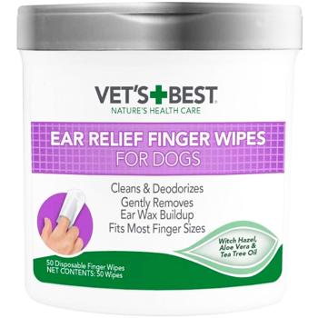 Серветки для чищення вух Vet`s Best Ear Relief Finger Wipes 50 шт - купити, ціни на MasterZoo - фото 1