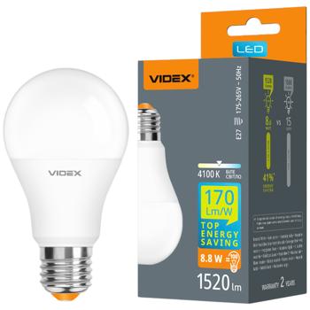 Лампа светодиодная Videx A60 8.8W E27 4100K