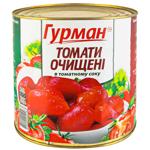 Томаты Гурман очищенные в томатном соке 2600u
