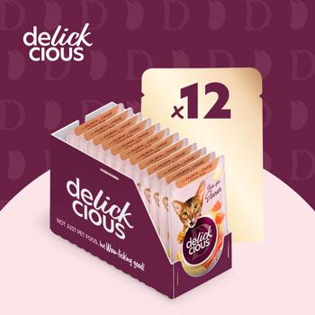 Корм влажный Delickcious Полоски с лососем и сыром для кошек 85г - купить, цены на MasterZoo - фото 3