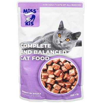 Miss Kis Rabbit in Sauce Wet Food for Adult Cats 100g - buy, prices for Auchan - photo 1