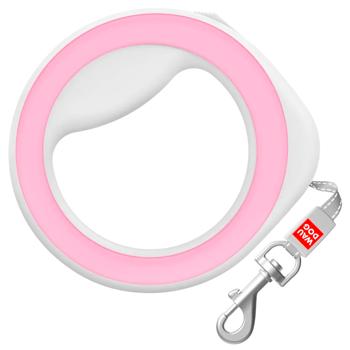 Waudog Round Roulette Leash with Reflective Tape XS-M Up to 40kg 2.9m Pink