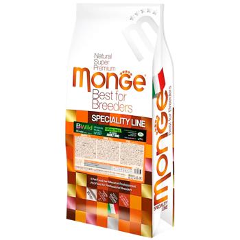 Корм сухий Monge Bwild Grain Free з качкою та картоплею для собак всіх порід 15кг - купити, ціни на MasterZoo - фото 1