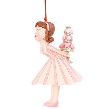 Bona Di Girl with Macaroons Decorative Hanging Figurine 8.5x7.4x13.5cm Cream - buy, prices for - photo 1