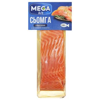 Сьомга Mega hit філе-шматок слабосолена 200г - купити, ціни на Чудо Маркет - фото 1