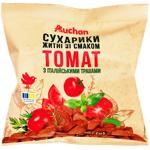 Сухарики Auchan житні зі смаком Томат з італійськими травами 80г