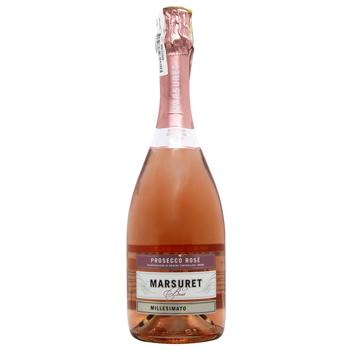 Вино ігристе Marsuret Prosecco DOC рожеве сухе 11,5% 0,75л