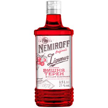Настойка Nemiroff Вишня Терен 21% 0,5л - купить, цены на Чудо Маркет - фото 1
