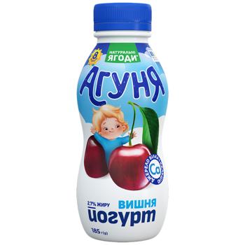Йогурт Агуня вишня 2,7% 185г - купити, ціни на КОСМОС - фото 1